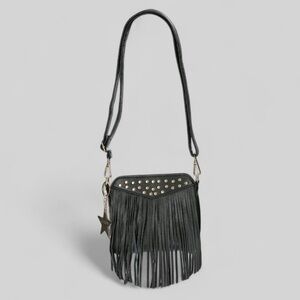 Fringe Black Shoulder Bag